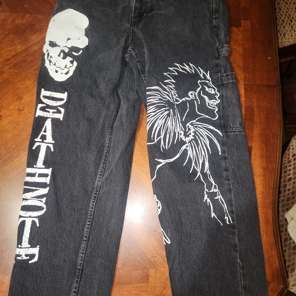 Broken Promises Black Graphic Jeans 30x29